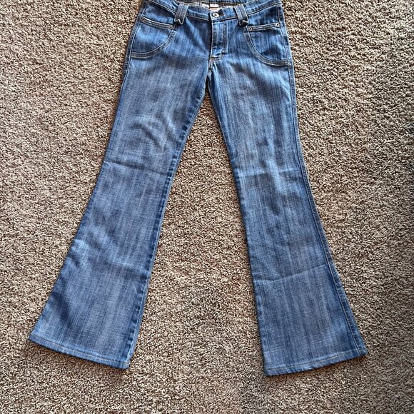 Vintage Frankie B Ultra Flare Jeans Size 6 Light Wash Low Rise Y2K - Picture 4 of 4